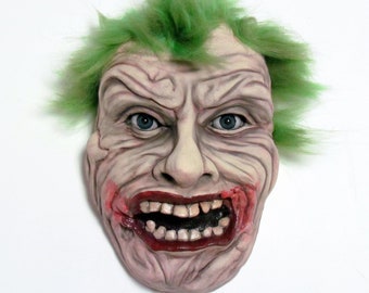 Joker inspired wall hanger clay sculpture