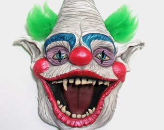 Killer Klowns from Outer Space inspired Jumbo Wall hanger clay sculpture 21&quot;X15&quot;