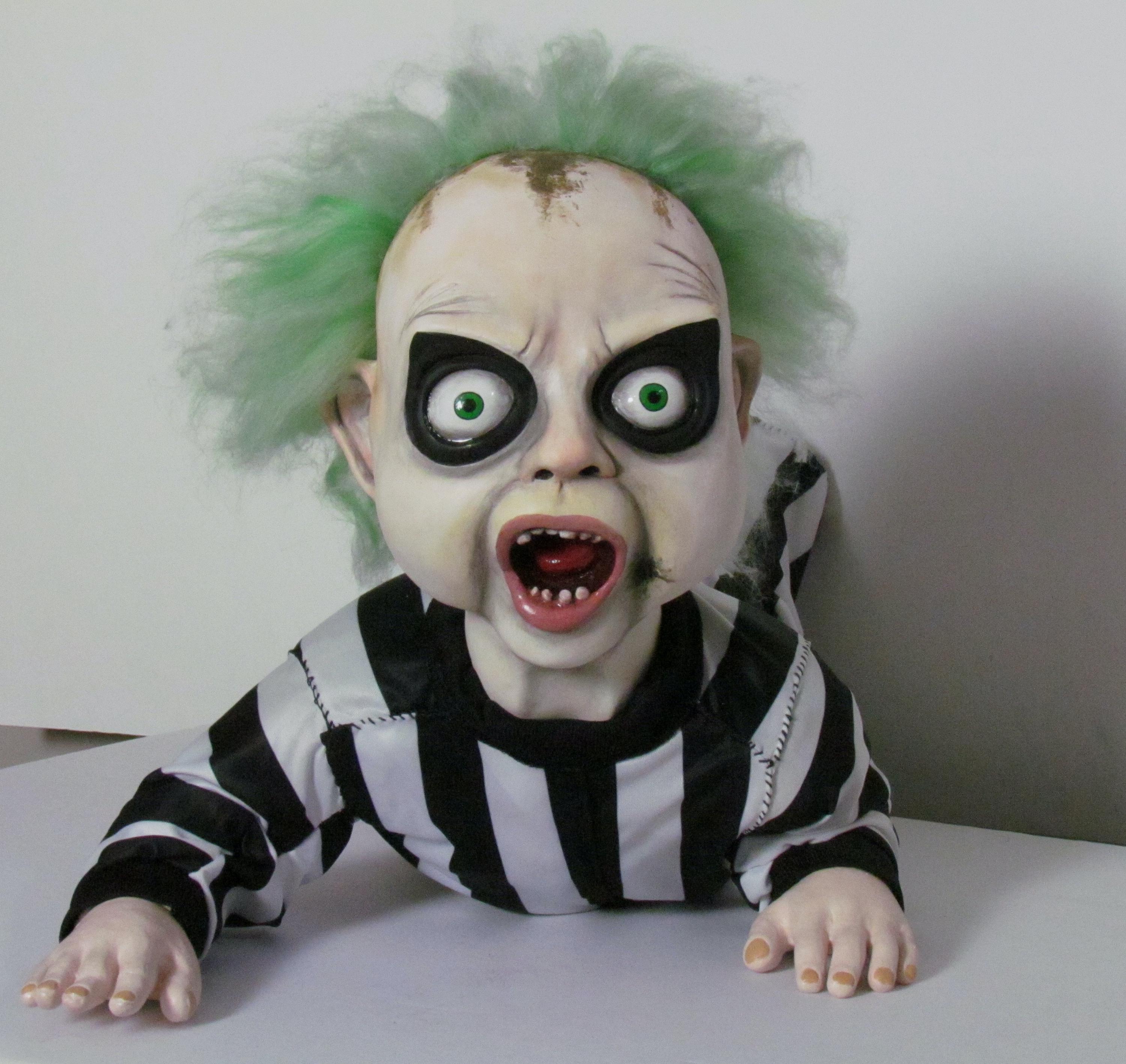 Baby Beetlejuice Life Size Figure 24" Long Sculpture Clay Foam Fabric