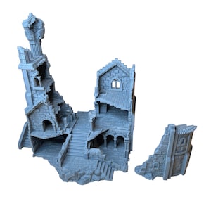 Casa Arkenfel 6 em ruínas | Terreno para jogos de guerra | D&D | RPG | MESBG | Jogos de guerra | Qualquer jogo de tabuleiro | Fantasia