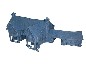 Briarwood Leaping Frog Inn, Dark Realms, Bree inspired, 3D printed tabletop terrain, MESBG, TTRPG, DND