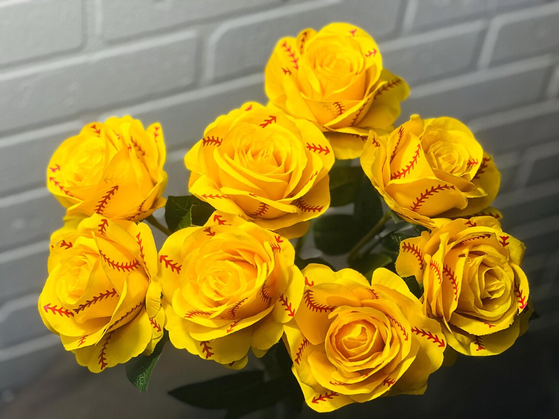 Softball Roses Artificial Flowers for Softball Players, Team Moms - Etsy