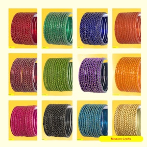 Indian Bollywood Wedding/Baby Shower style handmade Designed Multi- Colour Glass Bangles Jewellery Set (12 pcs) for women