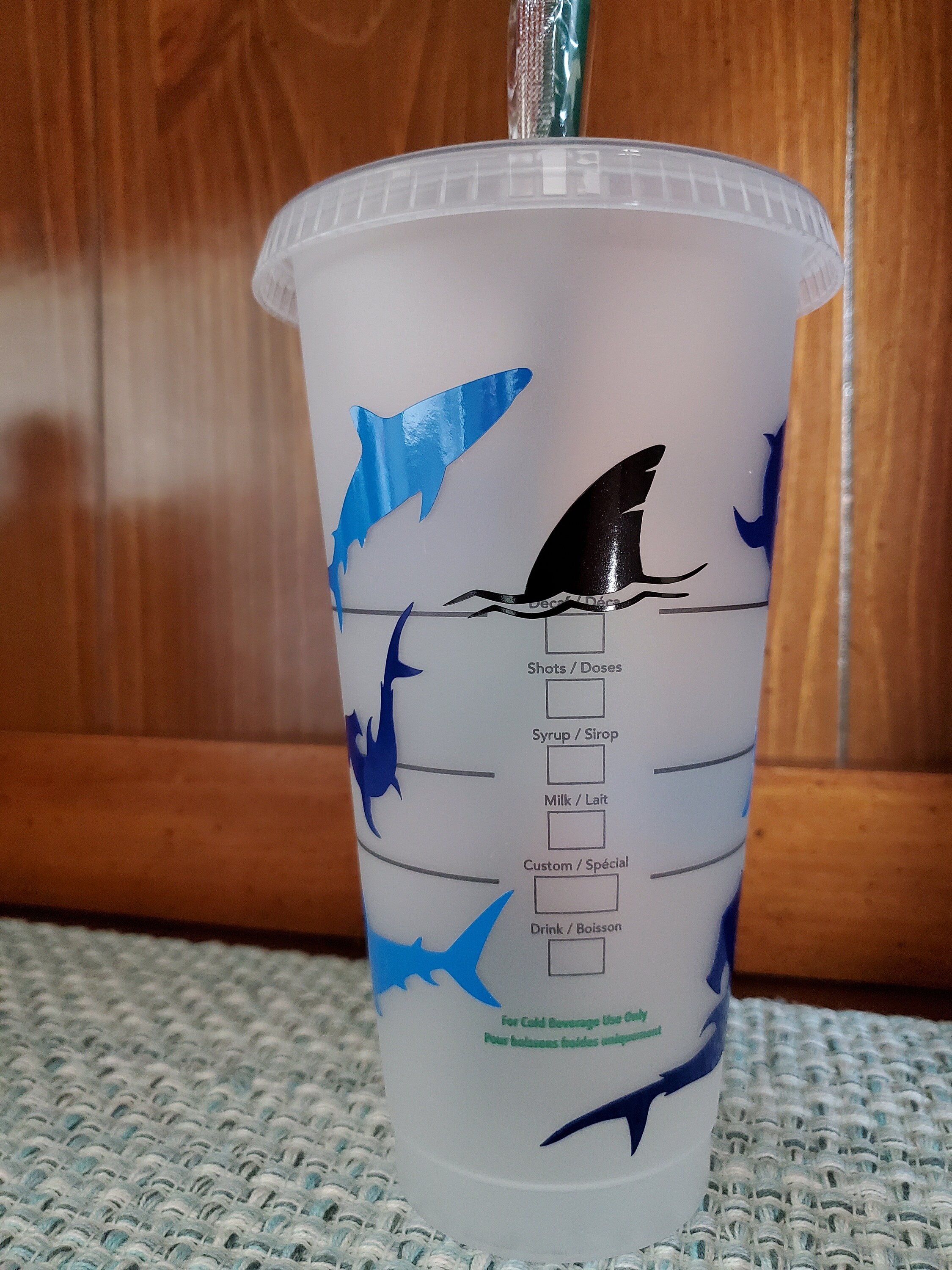 Shark starbucks cup shark decals shark tumbler personalized Etsy