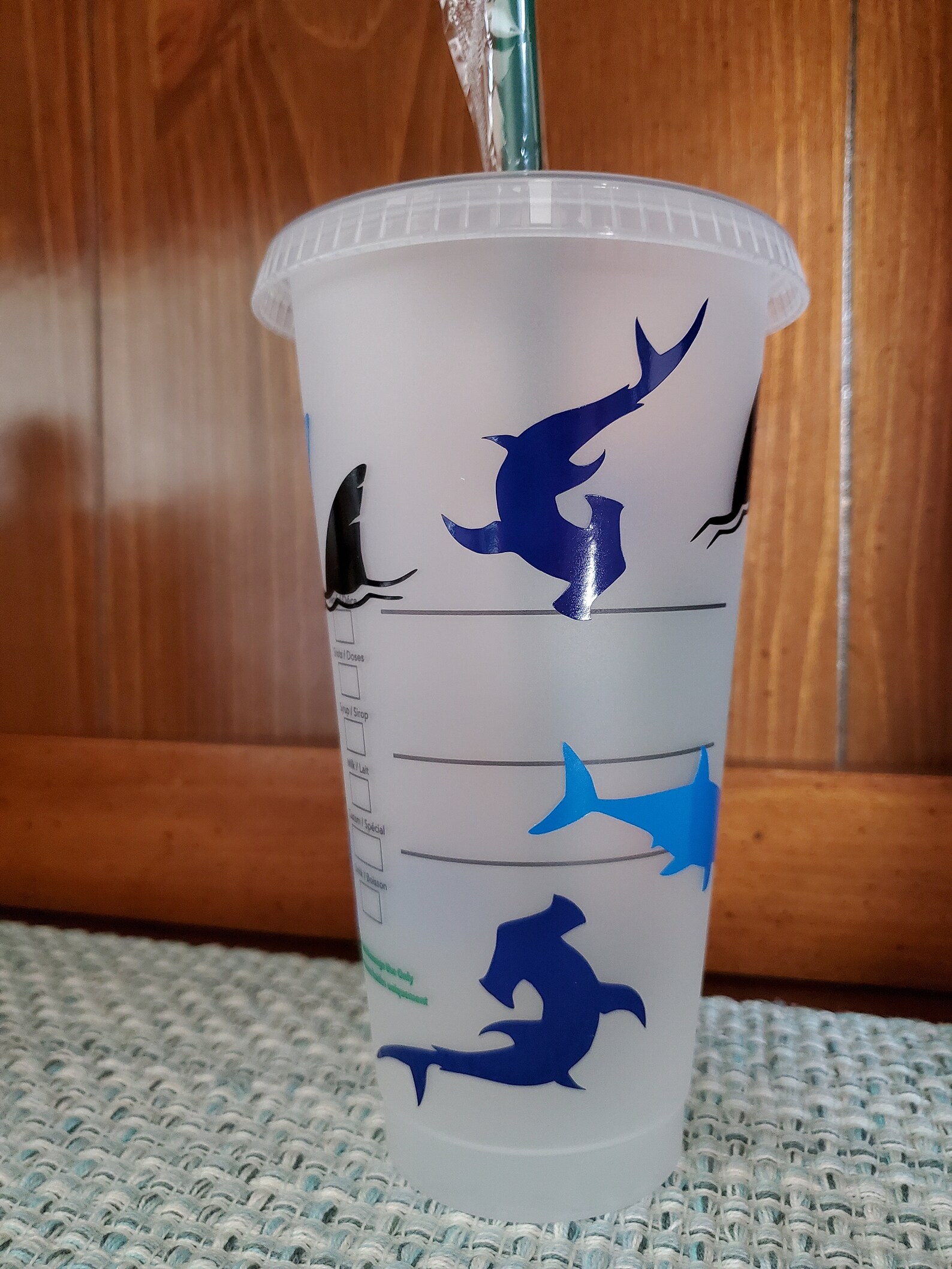Shark starbucks cup shark decals shark tumbler personalized Etsy