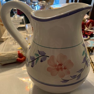 Vintage Ceramic Hand painted Pitcher from Portugal.
