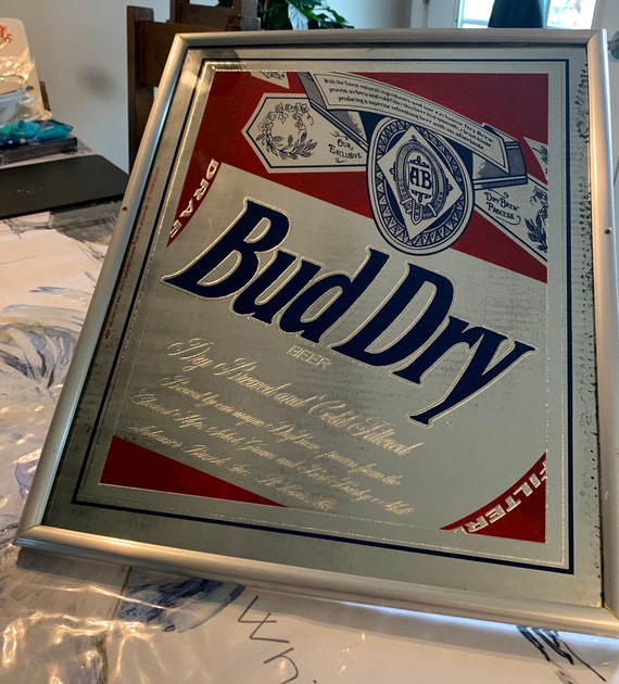 Bud Dry Advertising Mirror 1992 - Etsy