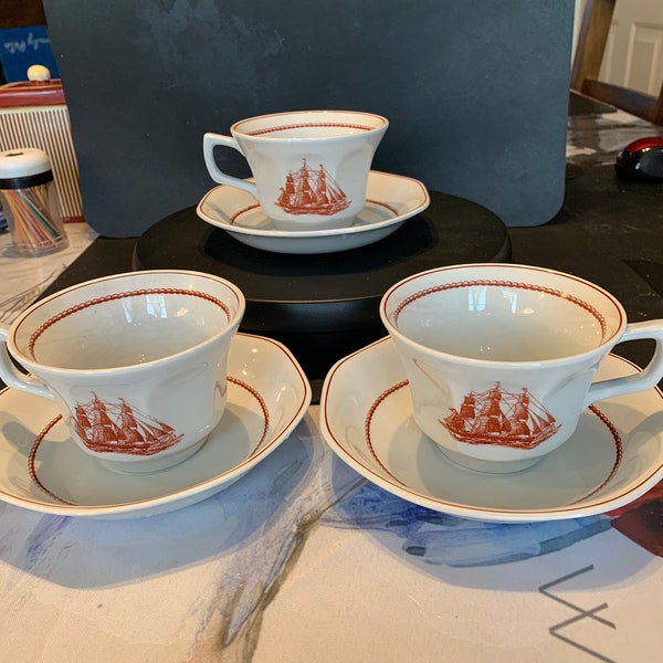 Wedgewood Flying Cloud Cups and Saucers