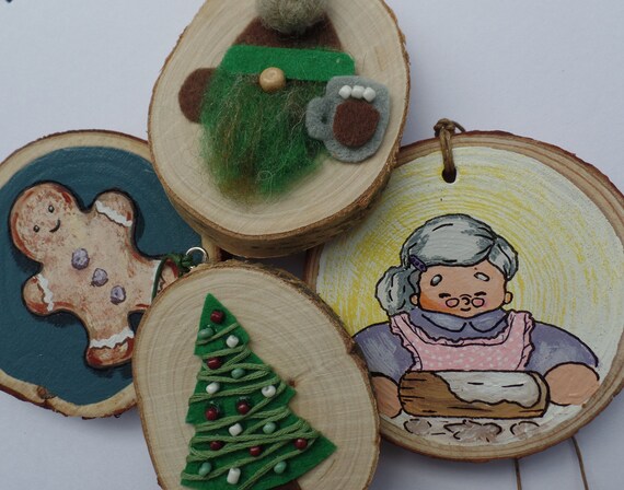 Felt Glove Christmas Ornament Cute Christmas Gift Wooden Etsy