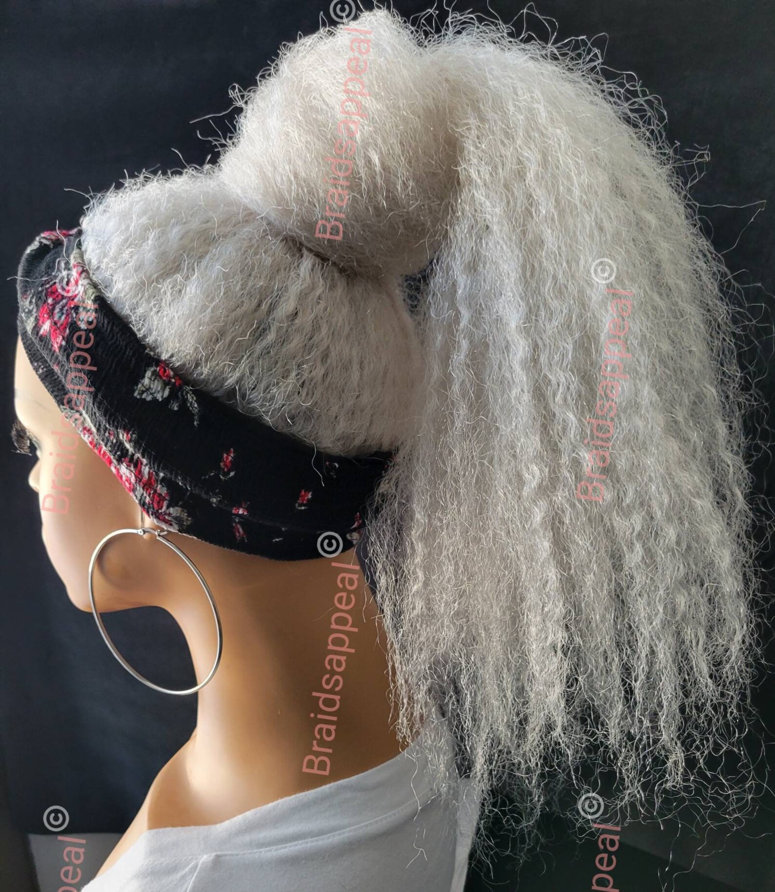 Platinum White Ponytail headband wig. Etsy