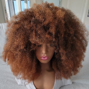 Afro kinky Wig, Handmade Natural looking full 4c Hair Afro Kinky Wig. Col is 2/30