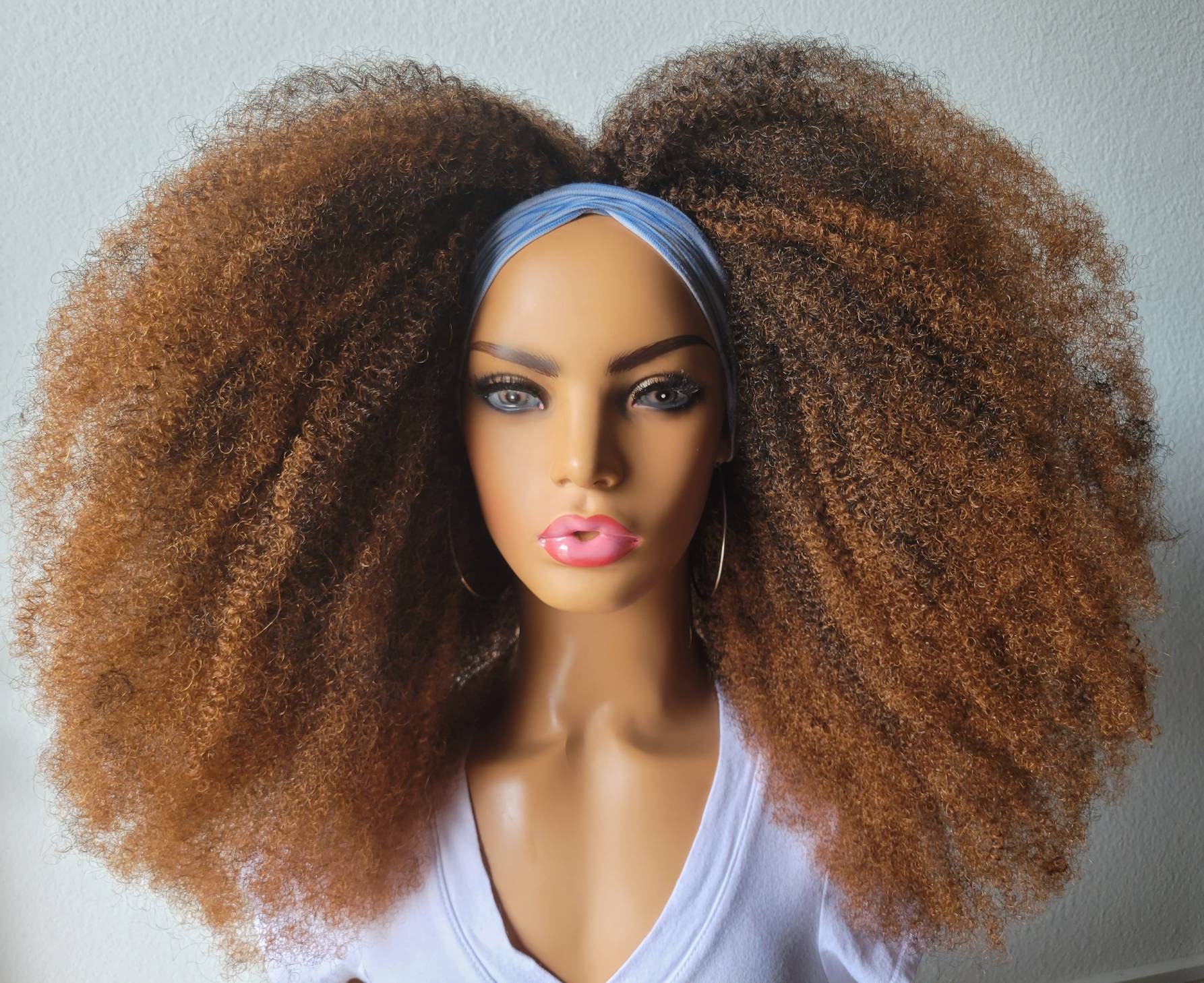 Super full Handmade Afro headband wig Etsy