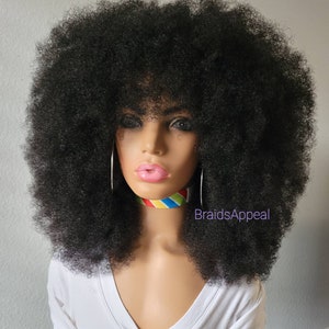 READY TO sHIP TODAY-Full 100% Handmade Afro kinky natural wig