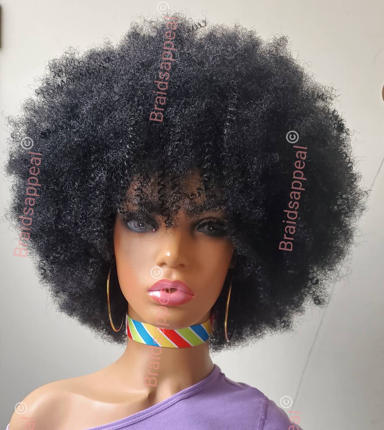 Nubian Afro Wig Handmade Natural 4c Hair Afro Kinky Wig Etsy