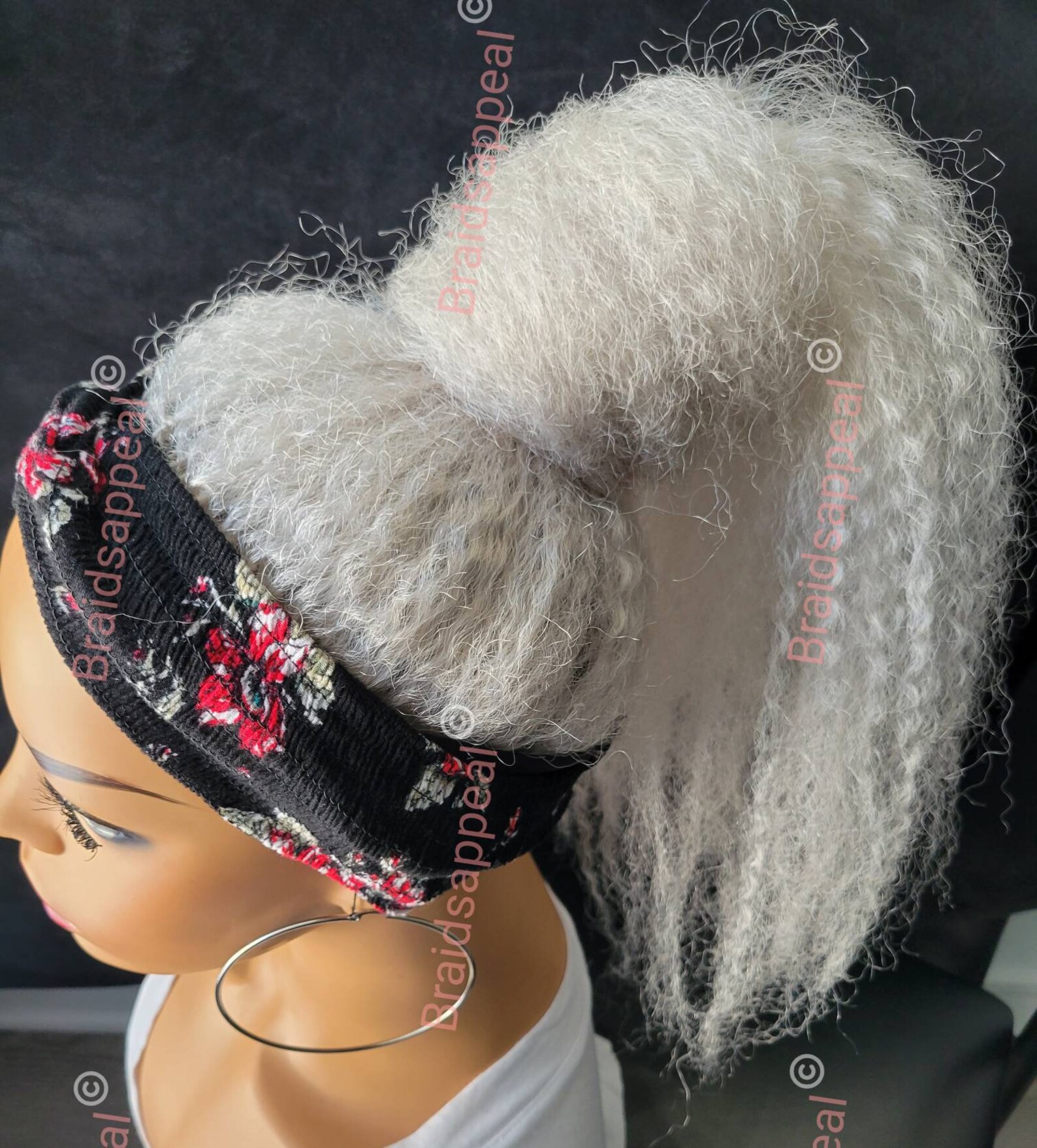 Platinum White Ponytail headband wig. Etsy