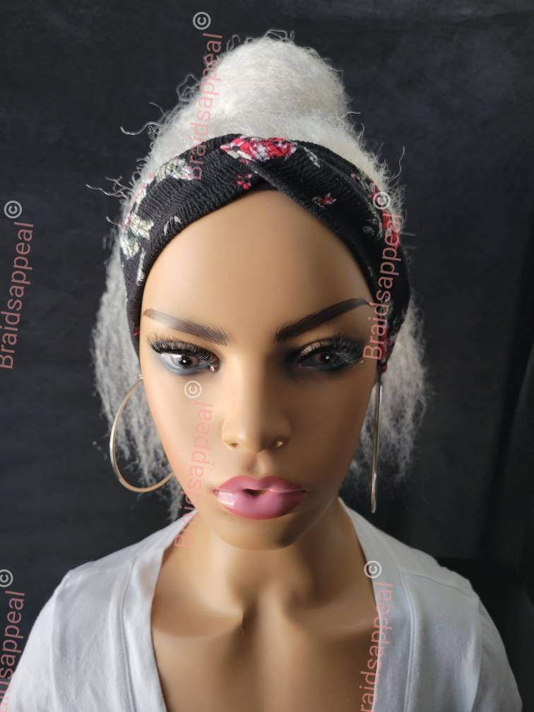 Platinum White Ponytail headband wig. Etsy