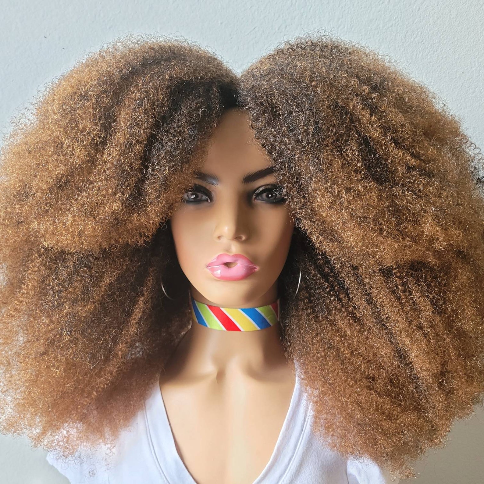 Super Full Afro Kinky Wig Handmade Natural 4c Hair Afro Kinky Etsy