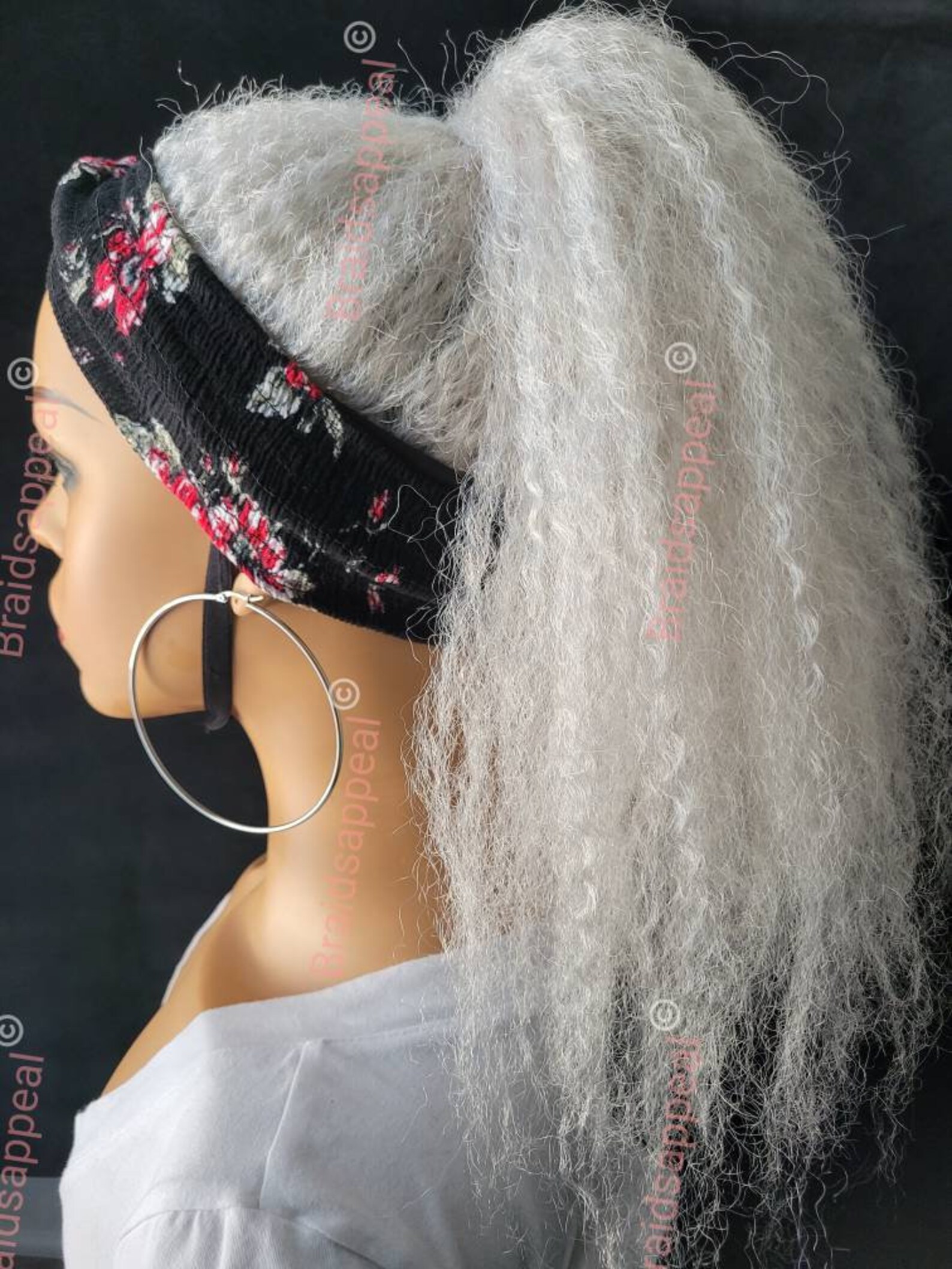 Platinum White Ponytail headband wig. Etsy