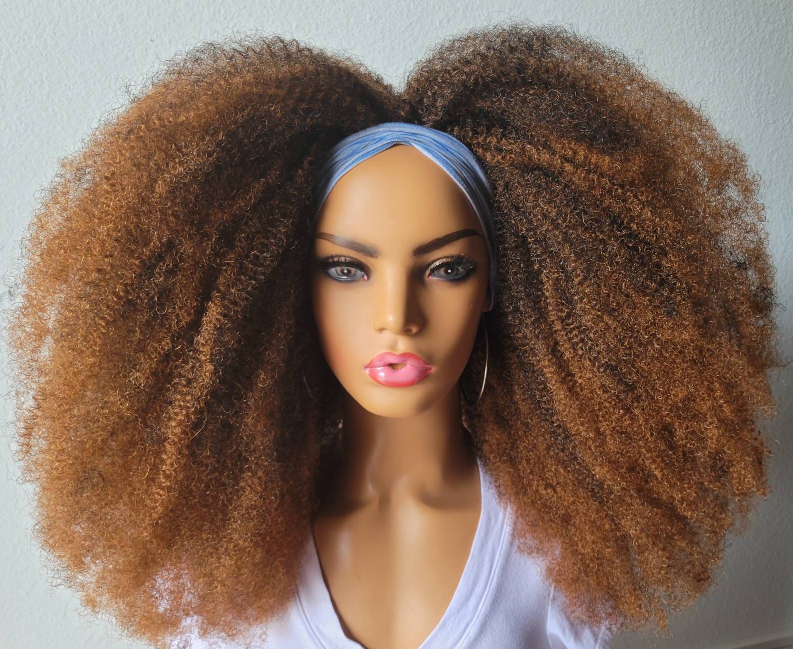 Super full Handmade Afro headband wig Etsy