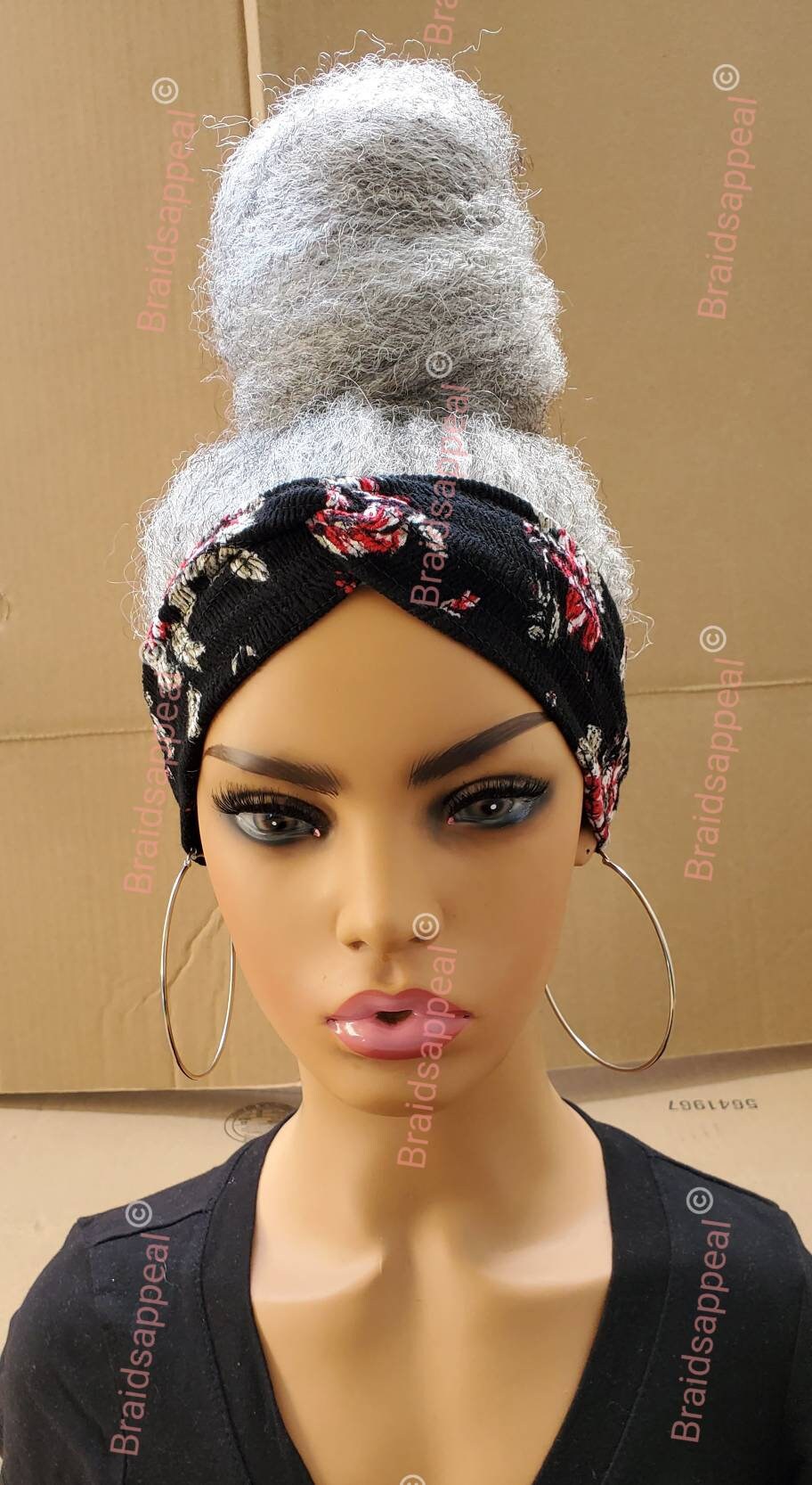 Headband ponytail wigSilverGrey Etsy