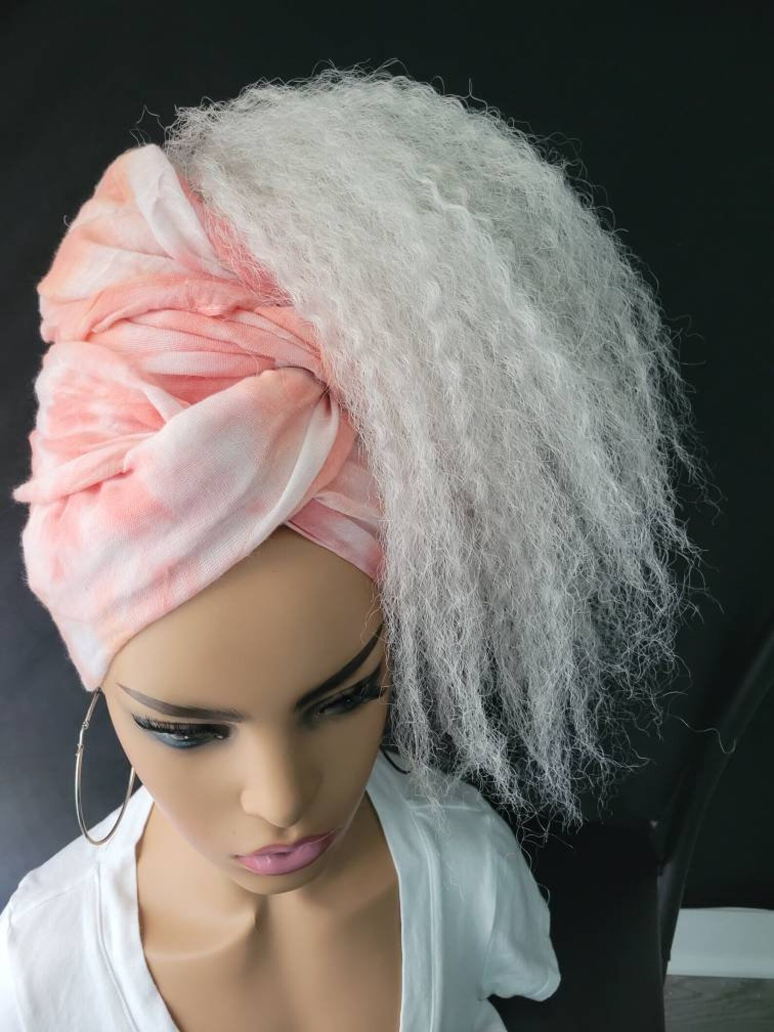 Platinum White Ponytail headband wig. Etsy