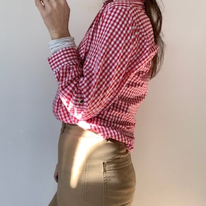 Rot und weiß Gingham Baumwollhemd