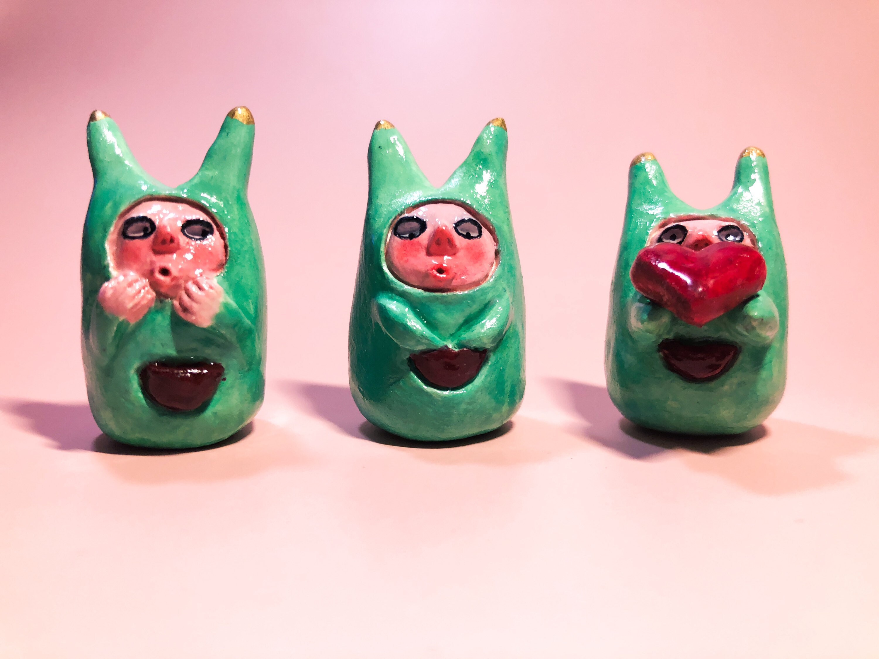A Set of Small Funny Clay Sculptures/pouting/kissing - Etsy A Set of Small Funny Clay Sculptures/pouting/kissing - Etsy