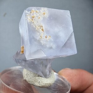 Fluorite with Barite - Aghbala, Khenifra, Morocco - 27×23×17 mm