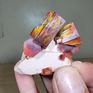 Exceptional Large Tubular Vanadinite Crystal on Matrix from Codia Mining, Morocco