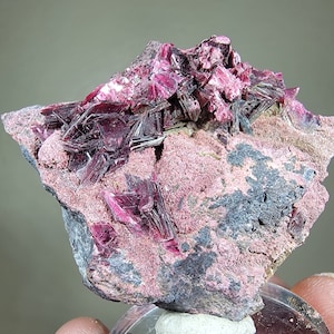 Erythrite - 5.5x4.5x1.5 cm, Bou Azzer, Morocco