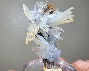 Gemmy Blue Barite - 3.5x2.5x2.5 cm, Sidi Lhcen Mine, Nador, Morocco