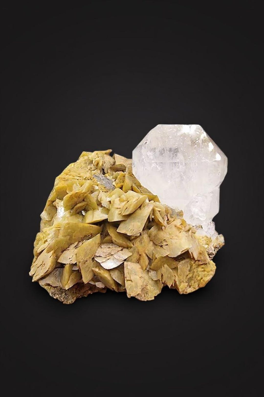 黄鉄鉱を含むセディライト上のハーキマークォーツ - Etsy 日本