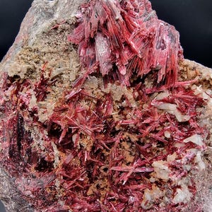 Large Erythrite Crystal with Quartz from Bou Azzer, Morocco - 13×9×4 cm