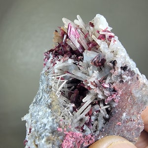 Erythrite on Quartz - Bou Azzer, Morocco - 4.5×3.5×3 cm