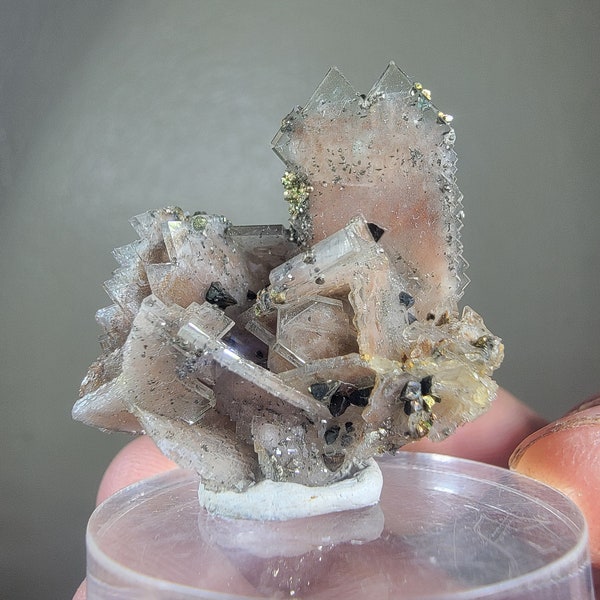 Barite Crystals with Pyrite - Bounhas Mine, Oumjrane, Morocco - 3×3×2 cm