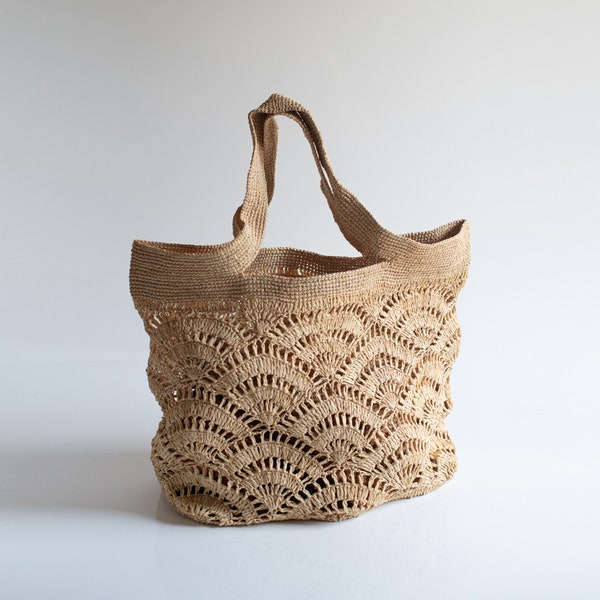 Handmade raffia bag, women's bag, summer bag, natural, hand-woven, made in Madagascar,  shoulder bag, straw bag