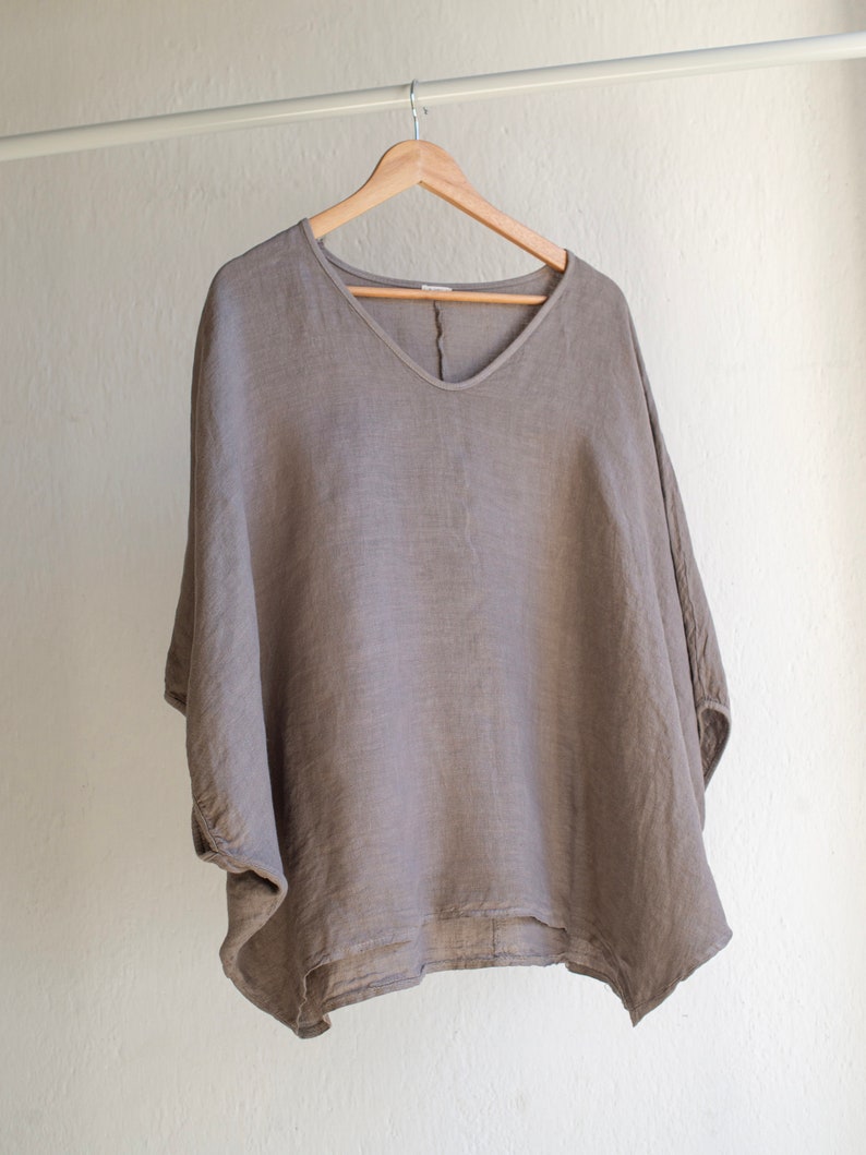 Tunic for women, european linen. Brown