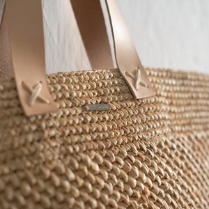 Handmade raffia bag, beach bag, women's bag, summer bag, natural, hand-woven, made in Madagascar, shoulder bag, image 4