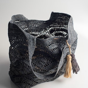 Bolso artesanal de rafia, bolso mujer, bolso verano, natural, tejido a mano, hecho en Madagascar, bolso de hombro, bolso de paja imagen 10