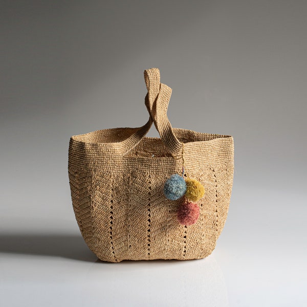 Handmade raffia bag, women's bag, summer bag, natural, hand-woven, made in Madagascar,  shoulder bag, handmade