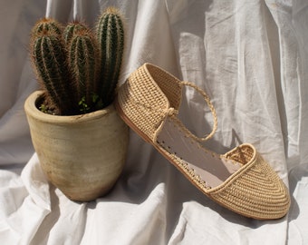 Handmade raffia sandals, summer sandals, women's summer shoes, beach shoes, ballerinas, Moroccan sandals, Roman sandals, mules