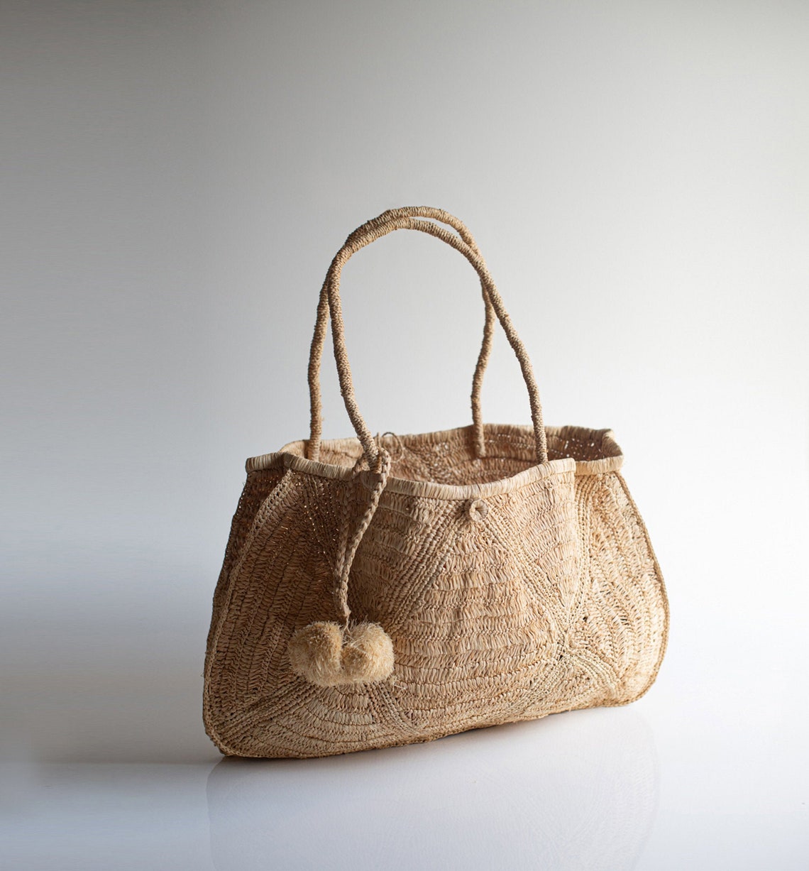 Handmade raffia bag women's bag summer bag natural Etsy