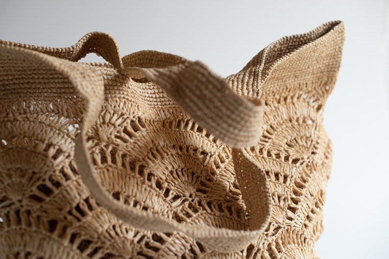 Bolso artesanal de rafia, bolso mujer, bolso verano, natural, tejido a mano, hecho en Madagascar, bolso de hombro, bolso de paja imagen 3