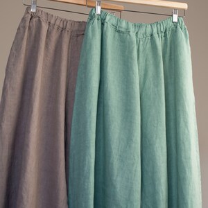 Wide linen pants, women linen trousers. image 7