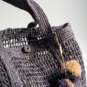 Handmade raffia bag, women's bag, summer bag, natural, hand-woven, made in Madagascar, shoulder bag, handmade image 8