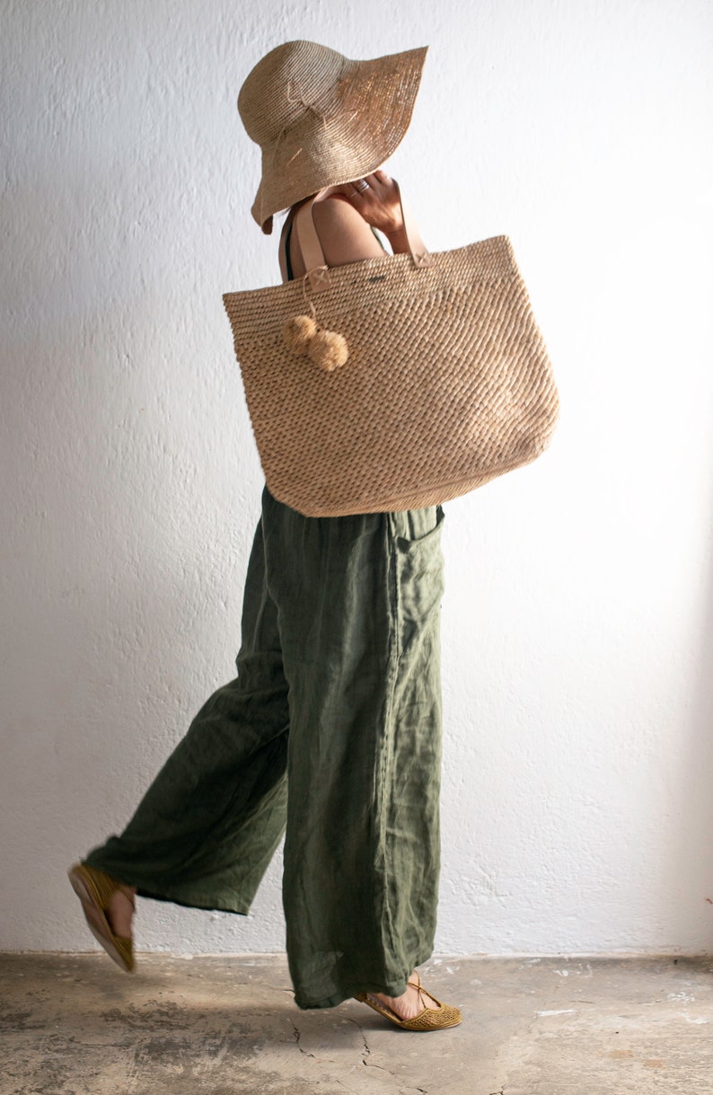 Handmade raffia bag, beach bag, women's bag, summer bag, natural, hand-woven, made in Madagascar, shoulder bag, image 2