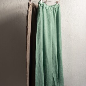 Wide linen pants, women linen trousers. image 5