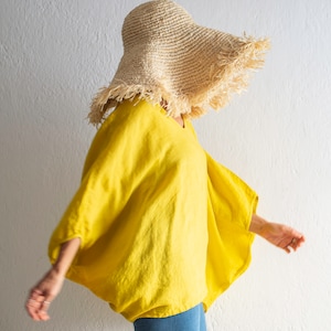Tunic for women, european linen. Yellow