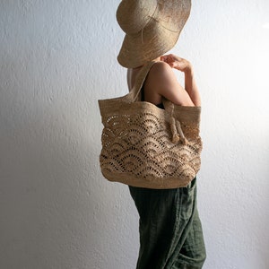 Bolso artesanal de rafia, bolso mujer, bolso verano, natural, tejido a mano, hecho en Madagascar, bolso de hombro, bolso de paja imagen 2