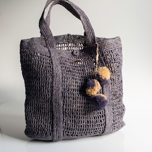 Handmade raffia bag, women's bag, summer bag, natural, hand-woven, made in Madagascar, shoulder bag, handmade gris